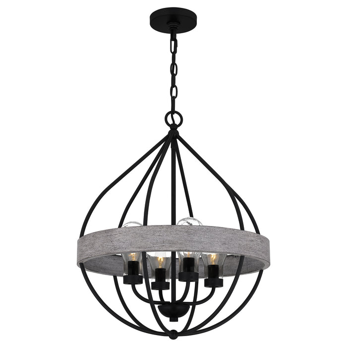 Quoizel QP5339MBK Tansy Four Light Pendant, Matte Black Alternate Image 2.jpg