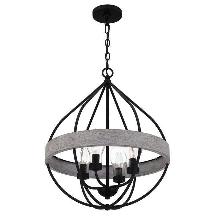 Quoizel QP5339MBK Tansy Four Light Pendant, Matte Black Alternate Image 3.jpg