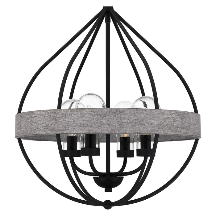 Quoizel QP5339MBK Tansy Four Light Pendant, Matte Black Alternate Image 4.jpg