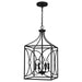 Quoizel QP5354MBK Grenelle Four Light Pendant, Matte Black Alternate Image.jpg
