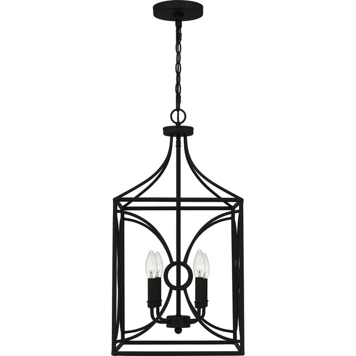 Quoizel QP5354MBK Grenelle Four Light Pendant, Matte Black Alternate Image 2.jpg