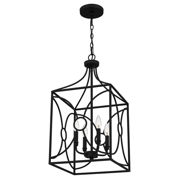 Quoizel QP5354MBK Grenelle Four Light Pendant, Matte Black Alternate Image 3.jpg