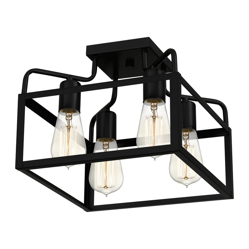 Quoizel QSF5349MBK Paulsen Four Light Semi-Flush Mount, Matte Black Alternate Image 3.jpg