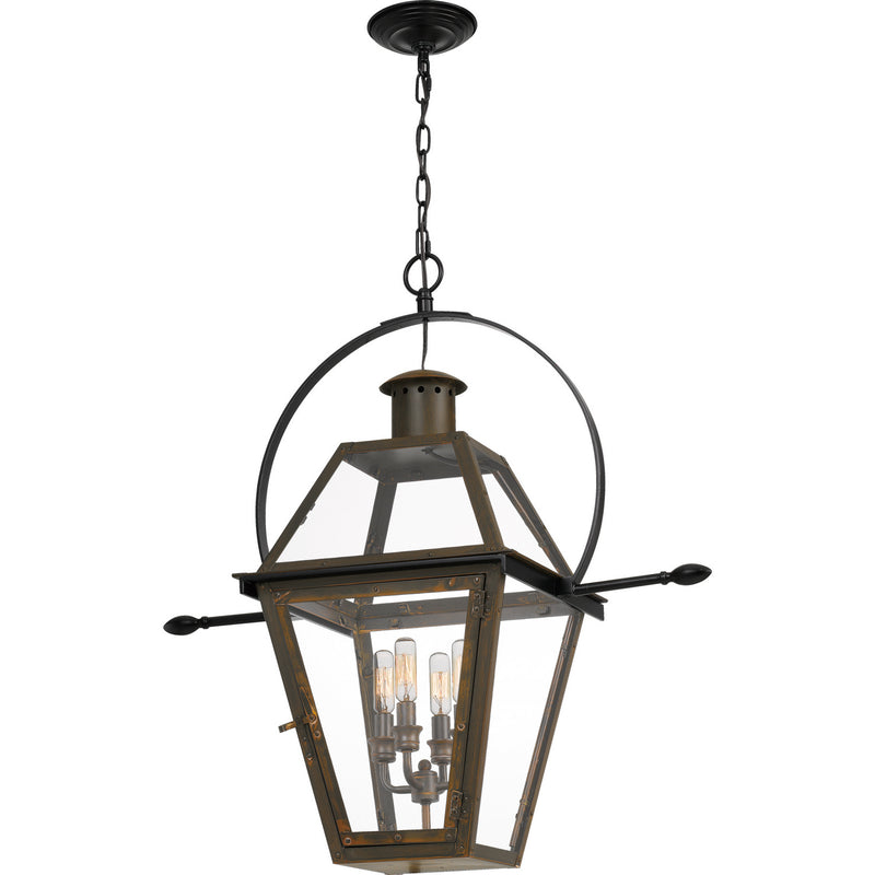 Quoizel RO2814IZ Rue De Royal Four Light Pendant, Industrial Bronze Alternate Image 2.jpg
