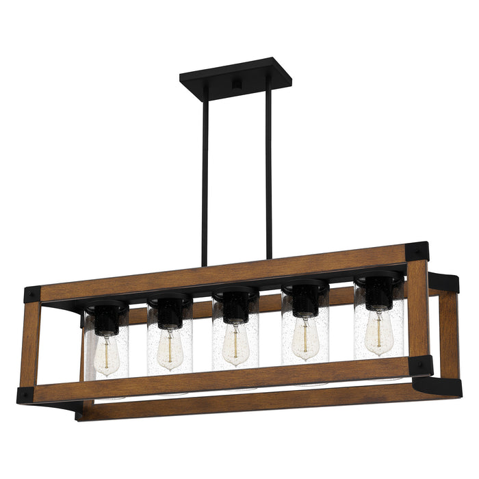 Quoizel RYN536MBK Rylan Five Light Linear Chandelier, Matte Black Alternate Image.jpg