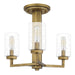 Quoizel SUN1715WS Sunburst Three Light Semi Flush Mount, Weathered Brass Alternate Image.jpg