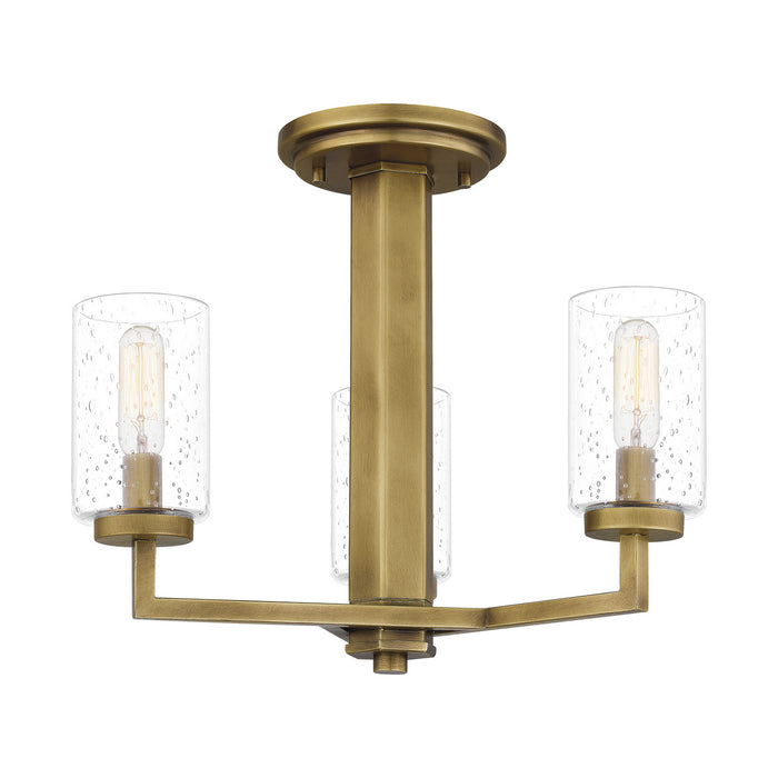 Quoizel SUN1715WS Sunburst Three Light Semi Flush Mount, Weathered Brass Alternate Image 2.jpg