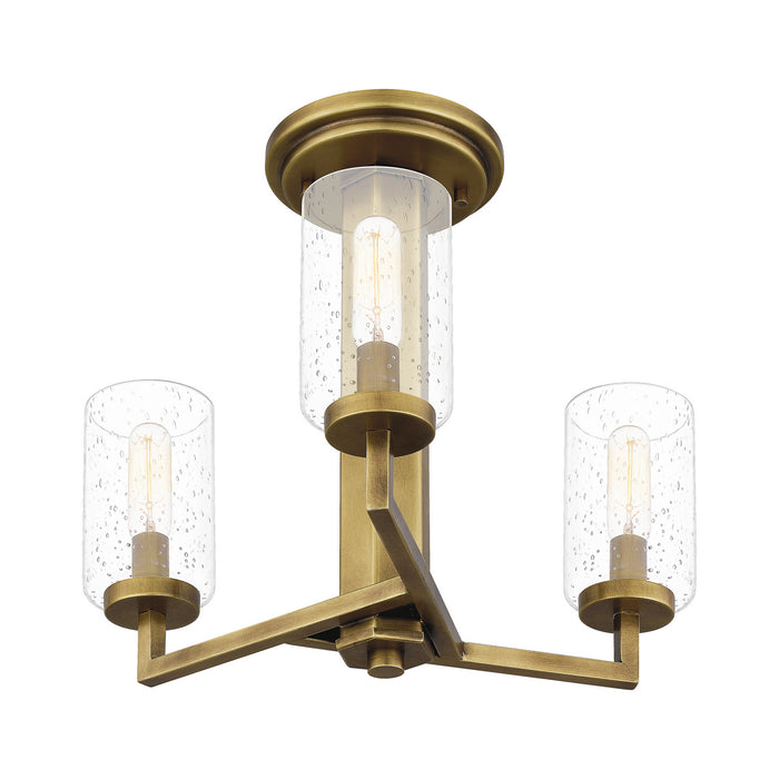 Quoizel SUN1715WS Sunburst Three Light Semi Flush Mount, Weathered Brass Alternate Image 3.jpg