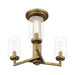 Quoizel SUN1715WS Sunburst Three Light Semi Flush Mount, Weathered Brass Alternate Image 3.jpg