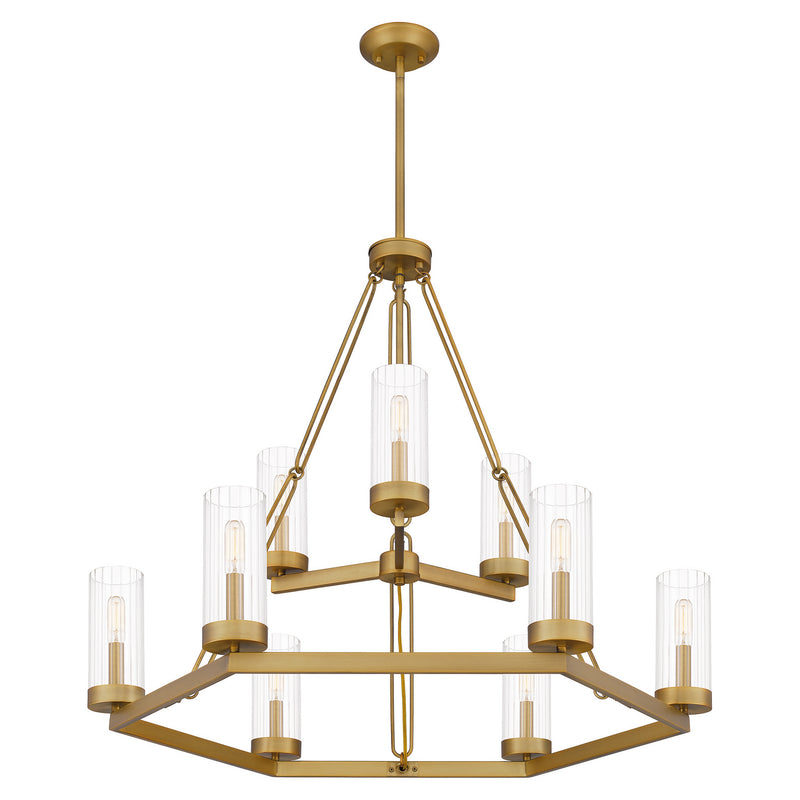 Quoizel VLS5036AB Valens Nine Light Chandelier, Aged Brass Alternate Image 3.jpg