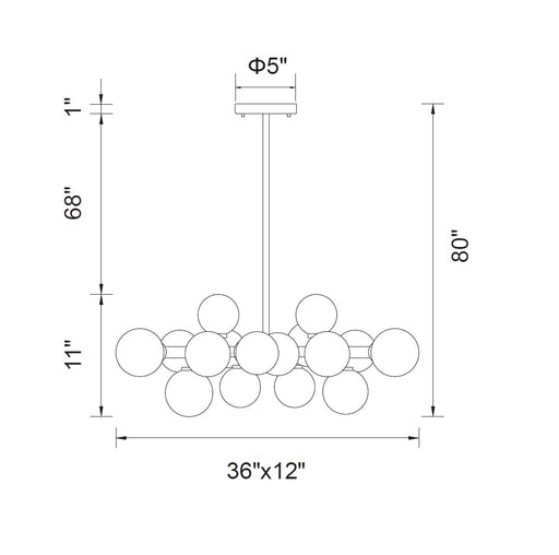 CWI Lighting 1020P36-16-101 Arya LED Chandelier Black Alt 1.jpg