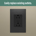 Legrand WNAR153G1 Adorne Plus-Sized 15A Outlet, Graphite Alternate Image 7