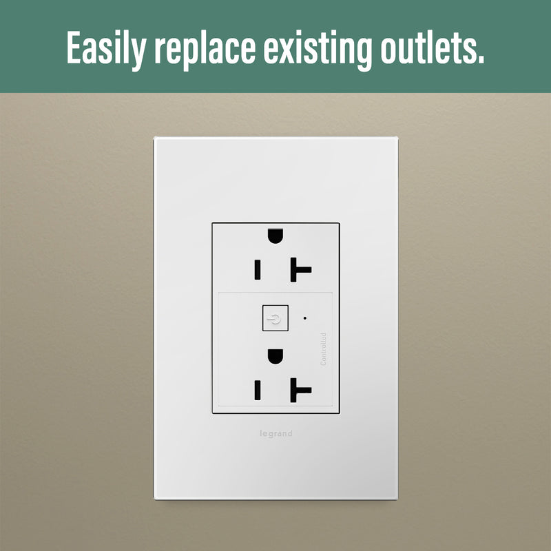 adorne® WNAR203W1 20A Smart Outlet with Netatmo, Plus-Size, White Alternate Image 7.jpg