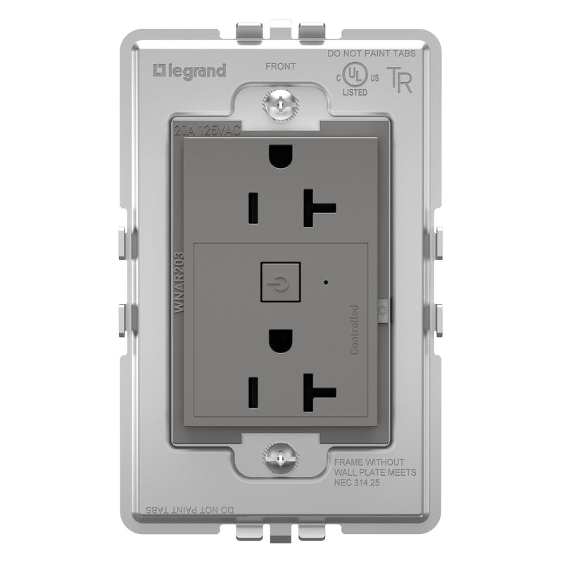 adorne® WNAR203M1 20A Smart Outlet with Netatmo, Plus-Size, Magnesium Alternate Image 6.jpg