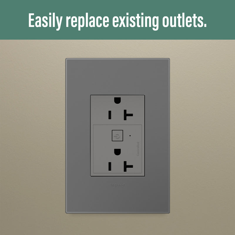 adorne® WNAR203M1 20A Smart Outlet with Netatmo, Plus-Size, Magnesium Alternate Image 7.jpg