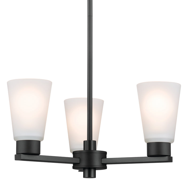 Kichler 52435BK Three Light Chandelier, Black (2)