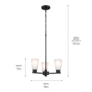 Kichler 52435BK Three Light Chandelier, Black (6)