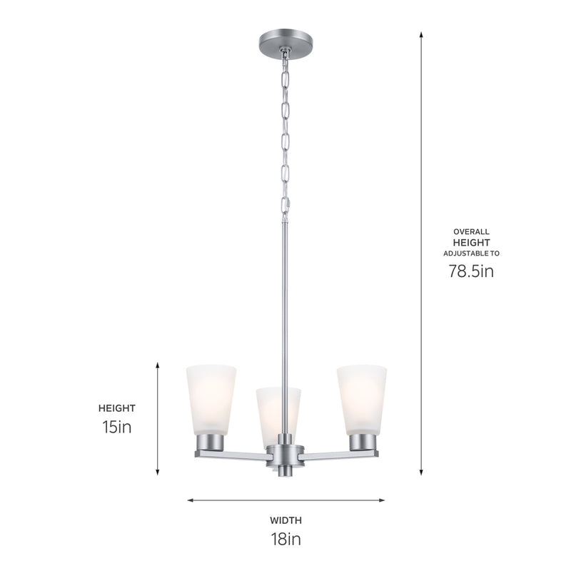 Kichler 52435NI Three Light Chandelier, Brushed Nickel (6)