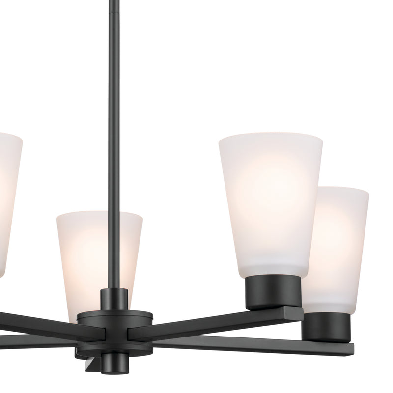 Kichler 52436BK Five Light Chandelier, Black (5)