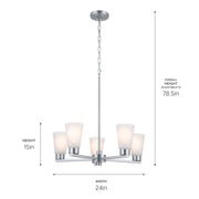 Kichler 52436NI Five Light Chandelier, Brushed Nickel (6)
