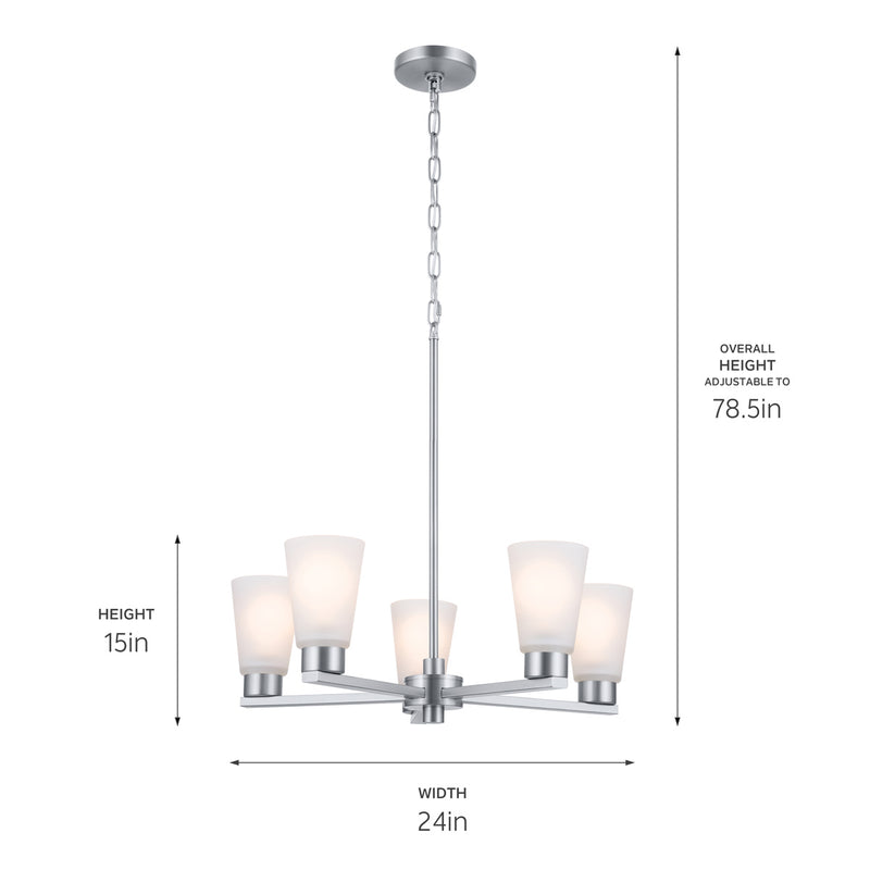 Kichler 52436NI Five Light Chandelier, Brushed Nickel (6)
