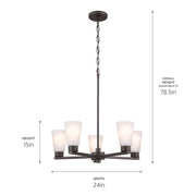 Kichler 52436OZ Five Light Chandelier, Olde Bronze (6)