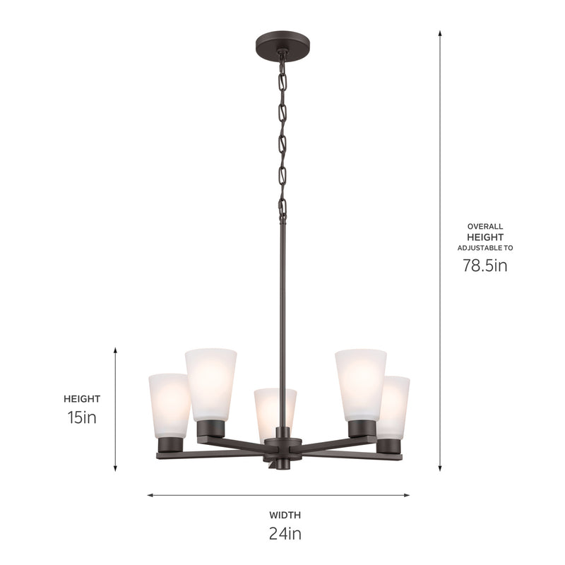 Kichler 52436OZ Five Light Chandelier, Olde Bronze (6)