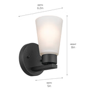 Kichler 52437BK One Light Wall Sconce, Black (6)