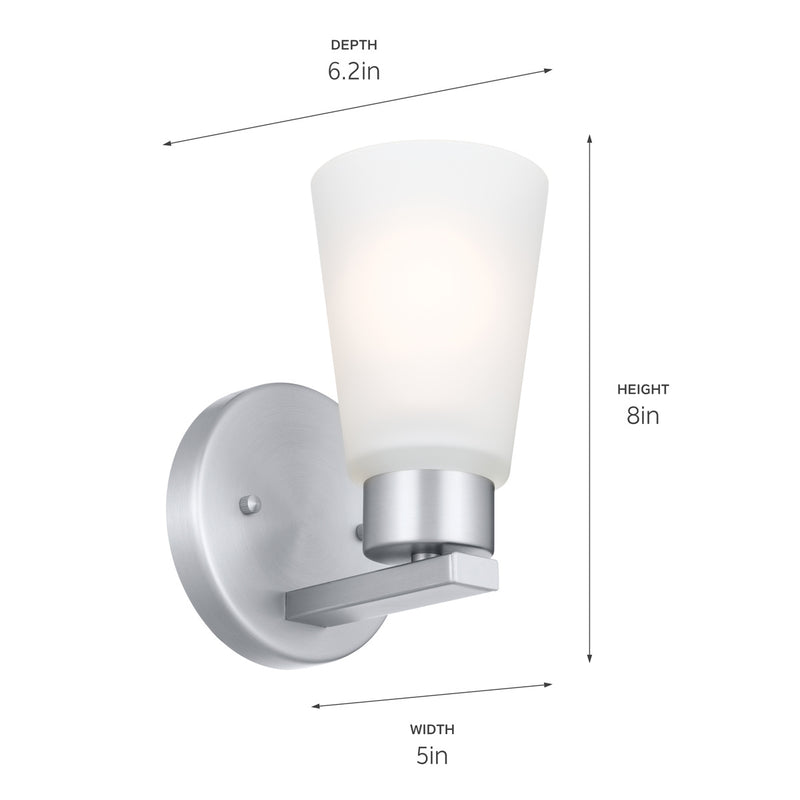 Kichler 52437NI One Light Wall Sconce, Brushed Nickel (6)