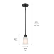 Kichler 52444BK One Light Mini Pendant, Black (5)