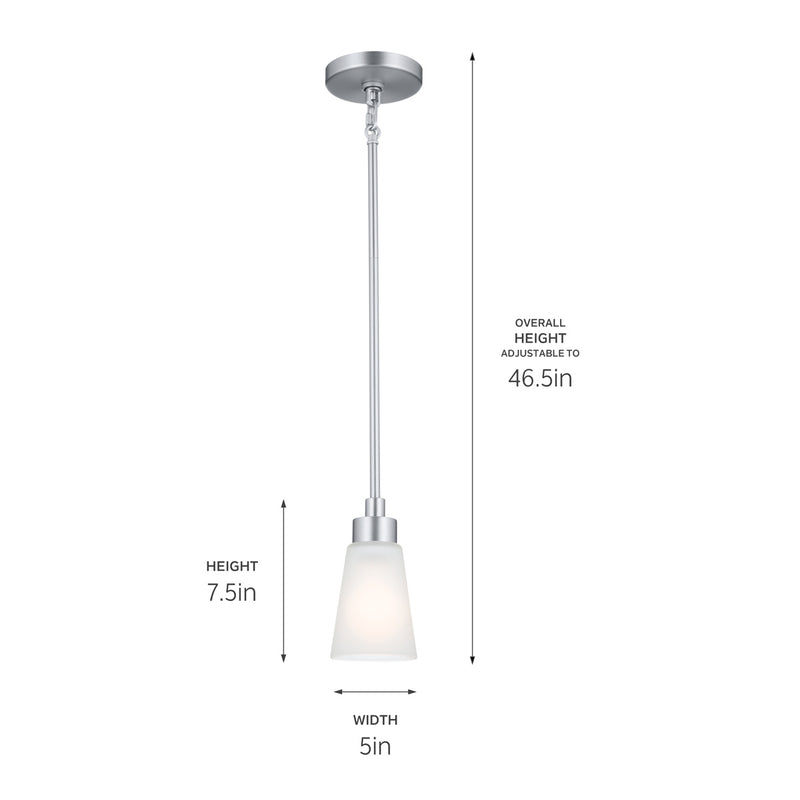 Kichler 52444NI One Light Mini Pendant, Brushed Nickel (5)