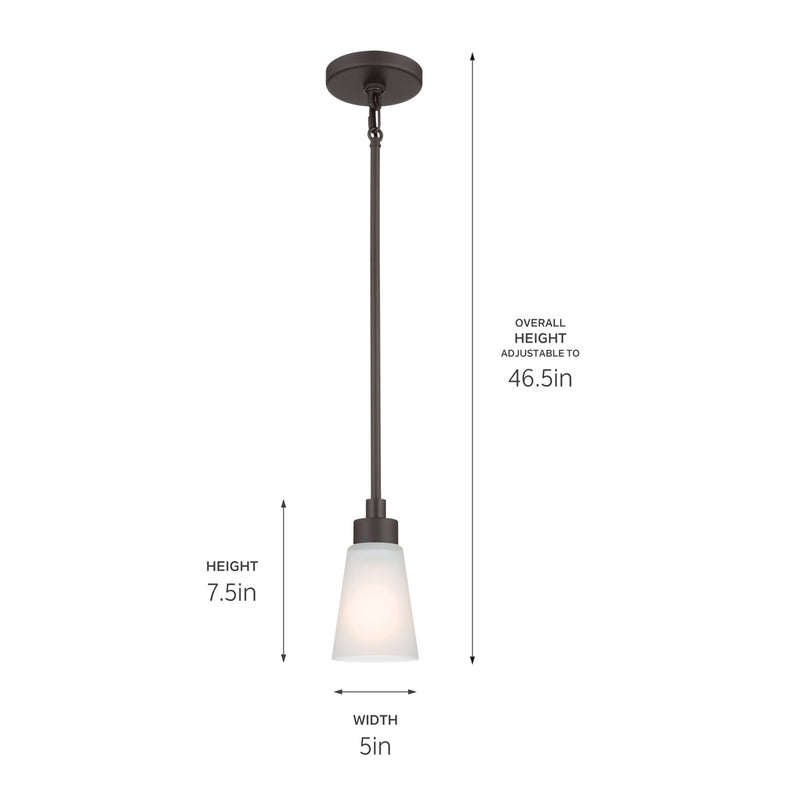 Kichler 52444OZ One Light Mini Pendant, Olde Bronze (5)
