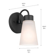 Kichler 52445BK One Light Wall Sconce, Black (6)