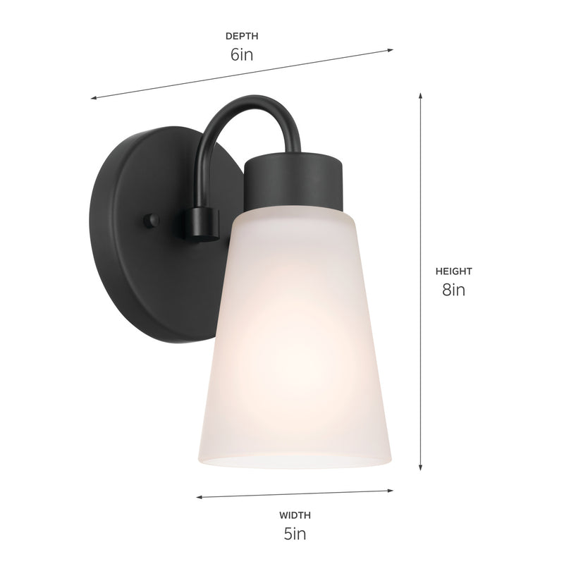 Kichler 52445BK One Light Wall Sconce, Black (6)