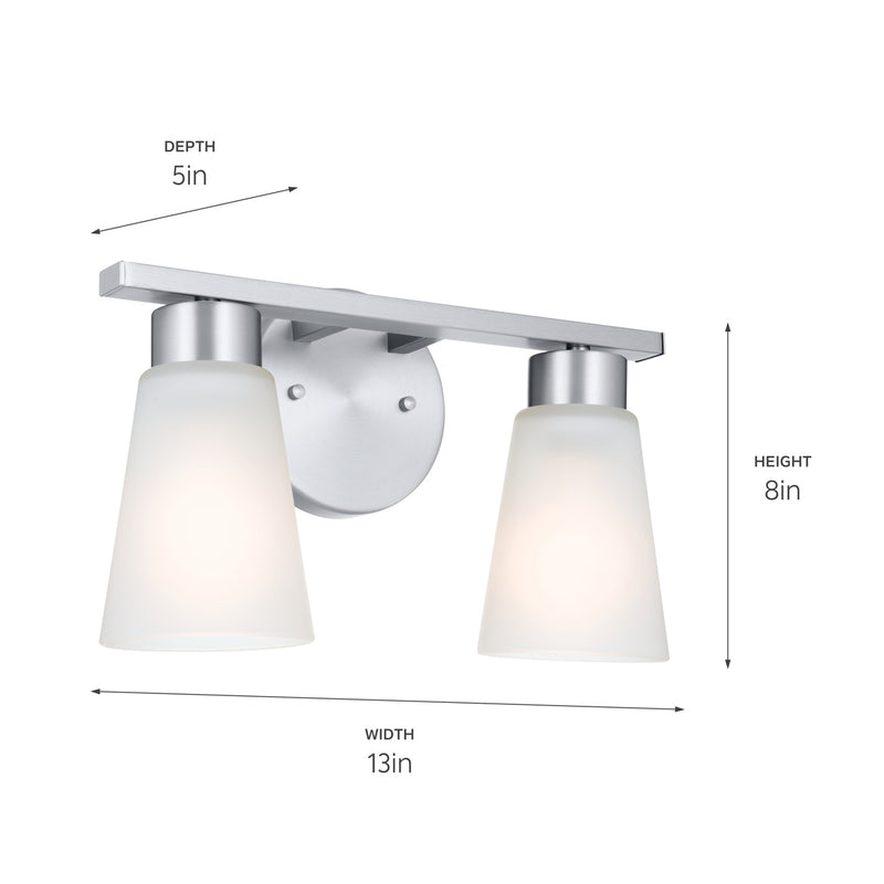 Kichler 55120NI Two Light Bath, Brushed Nickel (6)