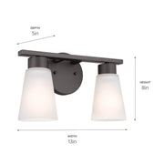 Kichler 55120OZ Two Light Bath, Olde Bronze (6)