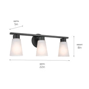 Kichler 55121BK Three Light Bath, Black (6)