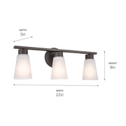 Kichler 55121OZ Three Light Bath, Olde Bronze (6)