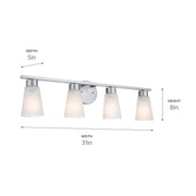 Kichler 55122NI Four Light Bath, Brushed Nickel (6)