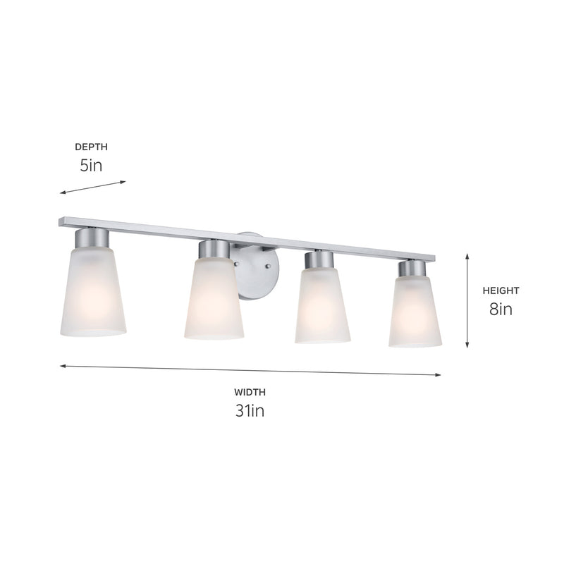 Kichler 55122NI Four Light Bath, Brushed Nickel (6)