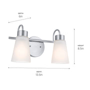 Kichler 55125NI Two Light Bath, Brushed Nickel (6)