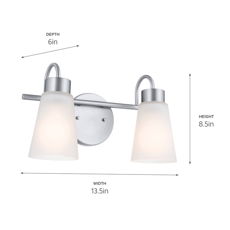 Kichler 55125NI Two Light Bath, Brushed Nickel (6)
