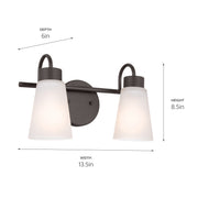 Kichler 55125OZ Two Light Bath, Olde Bronze (6)