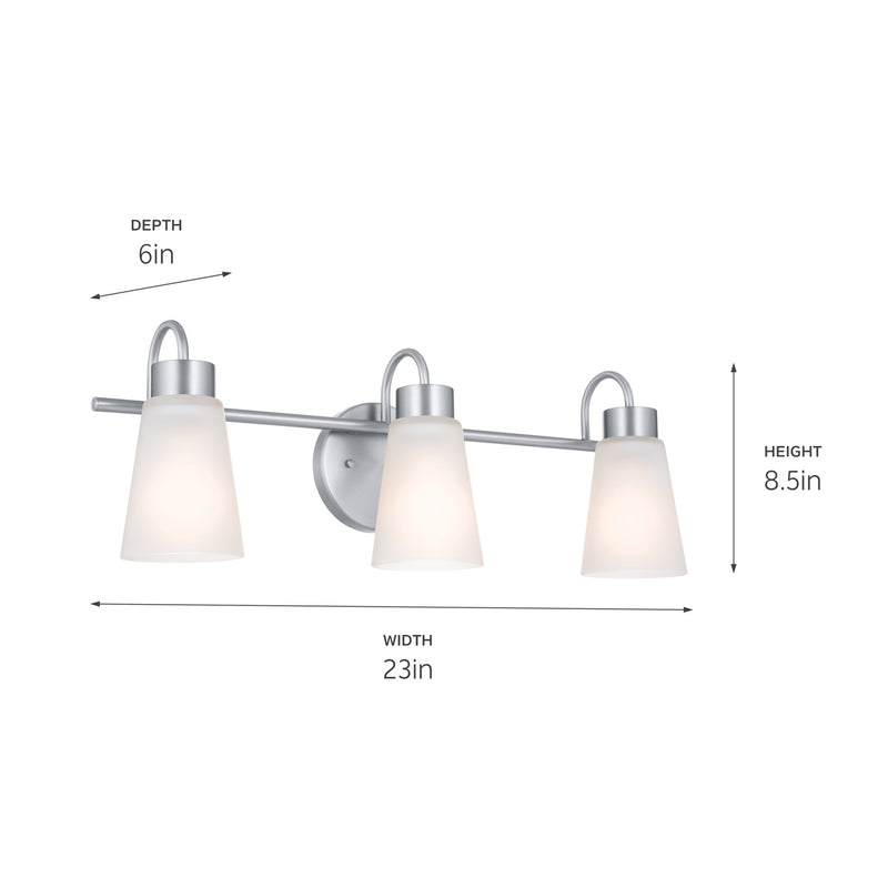 Kichler 55126NI Three Light Bath, Brushed Nickel (6)