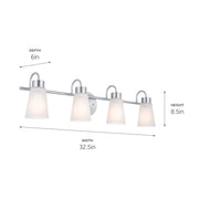 Kichler 55127NI Four Light Bath, Brushed Nickel (6)