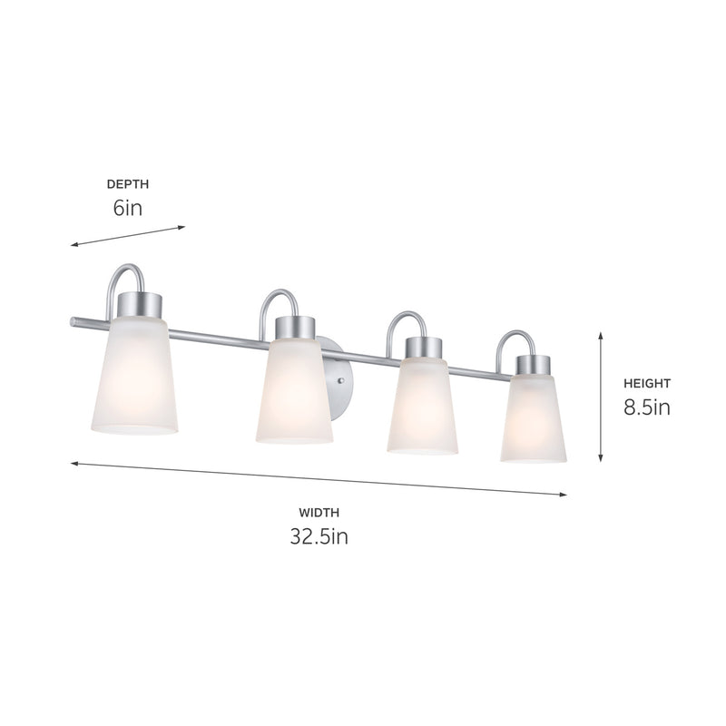 Kichler 55127NI Four Light Bath, Brushed Nickel (6)