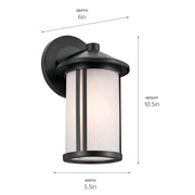 Kichler 59098BK One Light Outdoor Wall Mount, Black (5)