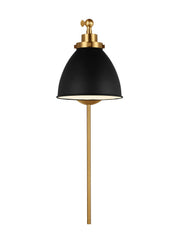 Visual Comfort Studio CW1131MBKBBS Wellfleet One Light Wall Sconce, Midnight Black and Burnished Brass Alternate Image.jpg