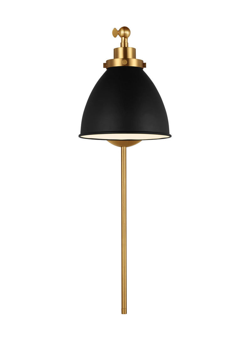Visual Comfort Studio CW1131MBKBBS Wellfleet One Light Wall Sconce, Midnight Black and Burnished Brass Alternate Image.jpg
