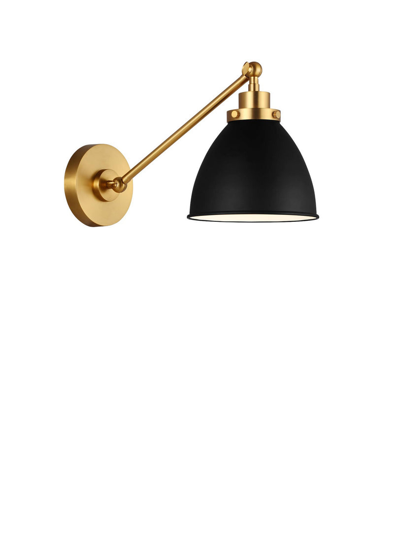 Visual Comfort Studio CW1131MBKBBS Wellfleet One Light Wall Sconce, Midnight Black and Burnished Brass Alternate Image 3.jpg